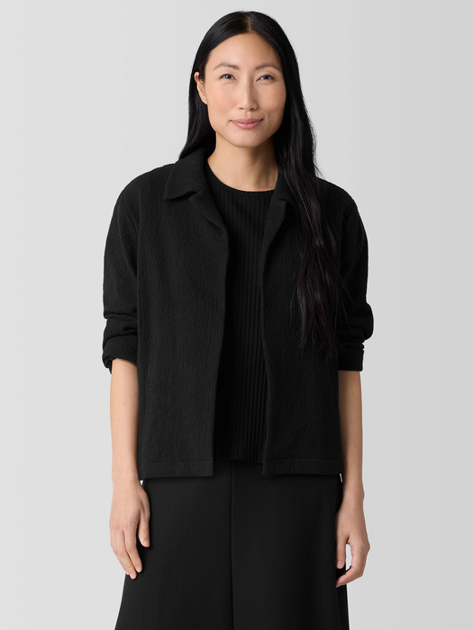 Organic Cotton Tweed Classic Collar Jacket - Eileen Fisher Outlet