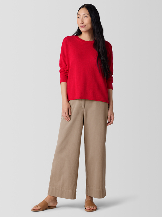 Organic Linen Cotton Cord Crew Neck Top - Eileen Fisher Outlet