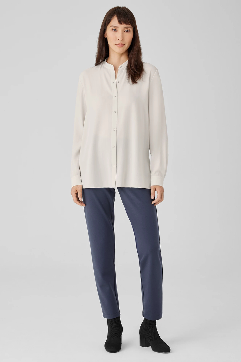 Fine Jersey V-Neck Long Top - Eileen Fisher Outlet