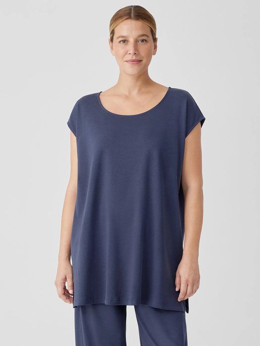 Organic Cotton Interlock Scoop Neck Sleep Tee - Eileen Fisher Outlet