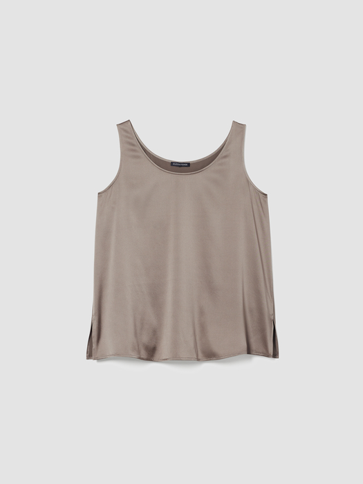 Stretch Silk Charmeuse Scoop Neck Tank - Eileen Fisher Outlet