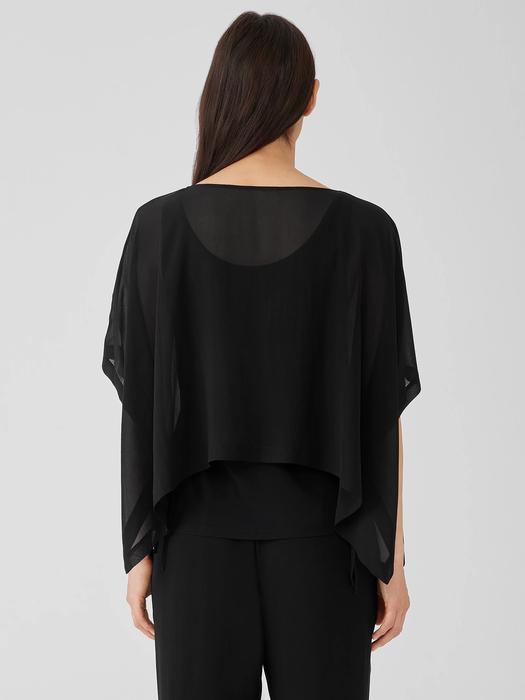 Sheer Silk Georgette Poncho - Eileen Fisher Outlet