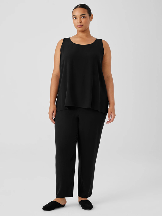Silk Georgette Crepe Scoop Neck Tank - Eileen Fisher Outlet