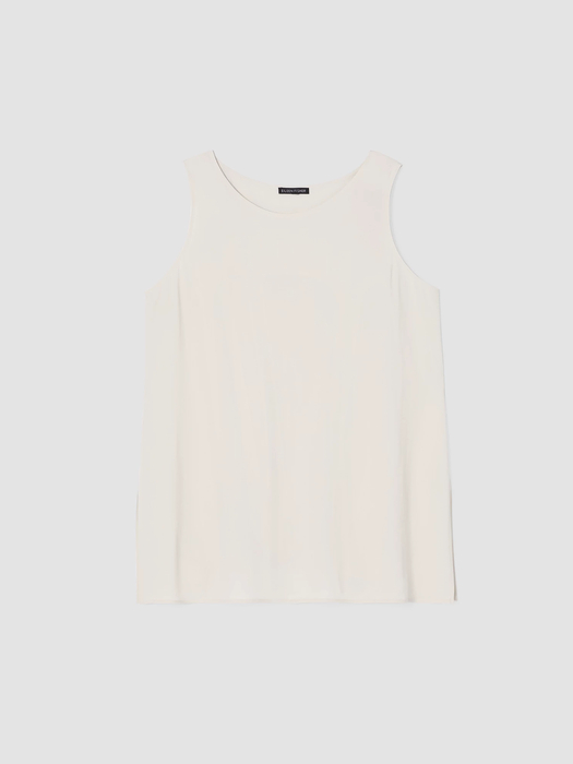 Silk Georgette Crepe Ballet Neck Tank - Eileen Fisher Outlet