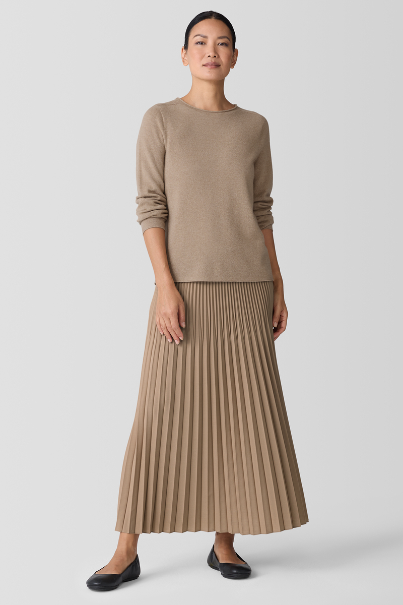 Lightweight Ponte Classic Collar Long Shirt - Eileen Fisher Outlet