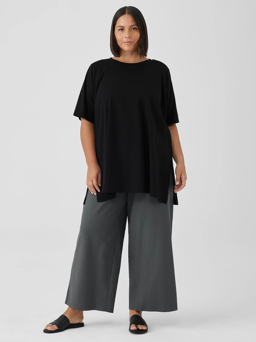 Organic Pima Cotton Jersey Long Tee - Eileen Fisher Outlet