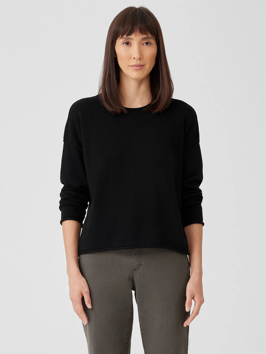 Peruvian Cotton Blend Crew Neck Top - Eileen Fisher Outlet