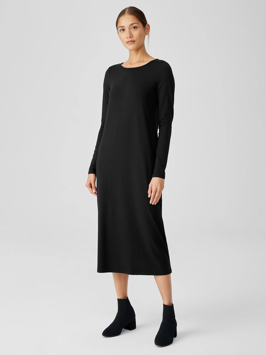 Stretch Jersey Knit Jewel Knit Dress - Eileen Fisher Outlet