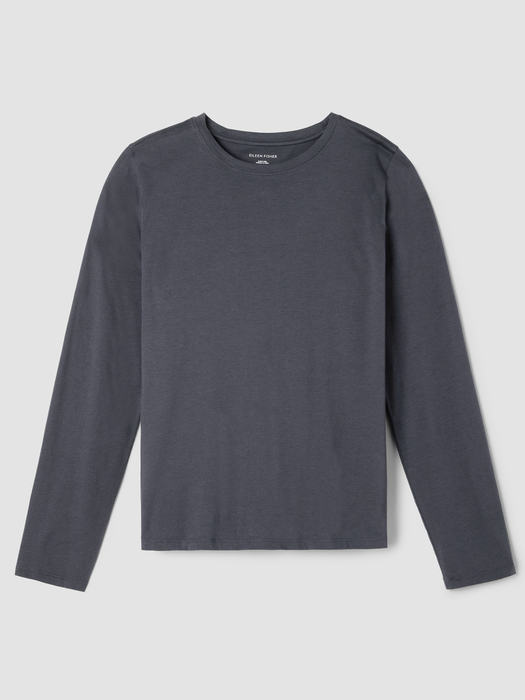 Organic Pima Cotton JerseyLong-Sleeve Tee - Eileen Fisher Outlet