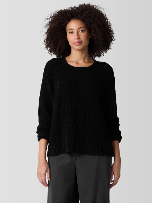 Cotton Fluff Crew Neck Top - Eileen Fisher Outlet