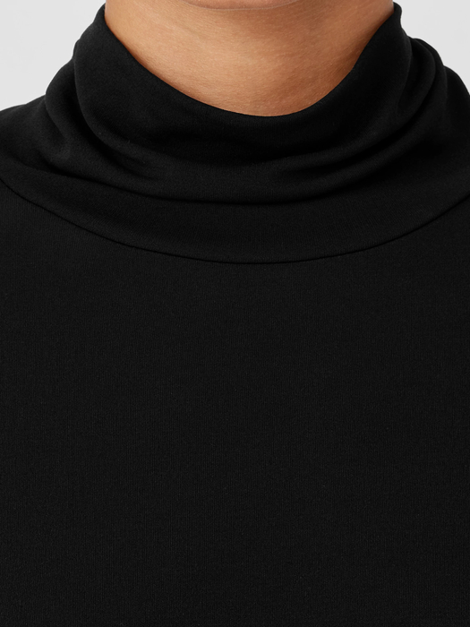 Stretch Silk Jersey Scrunch Neck Top - Eileen Fisher Outlet
