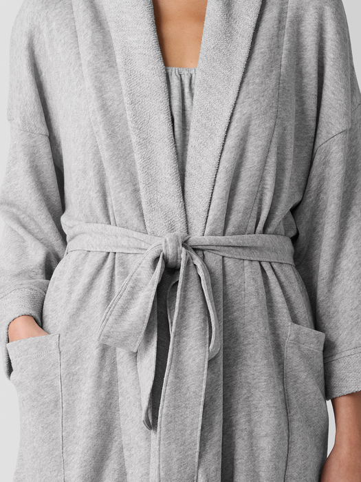 Mélange Lightweight Organic Cotton Terry Robe - Eileen Fisher Outlet