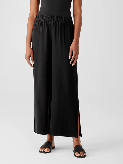 Silk Georgette Crepe Pant with Slits - Eileen Fisher Outlet