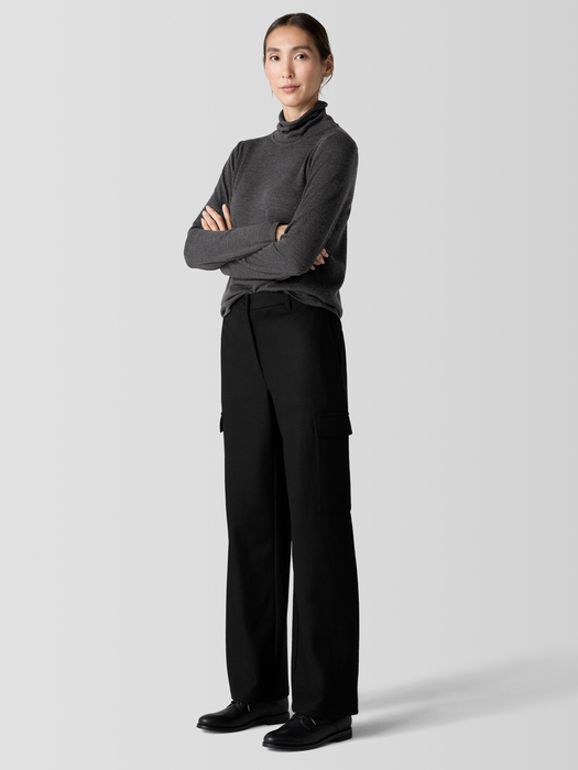 Felted Wool Jersey Cargo Pant in Regenerative Wool - Eileen Fisher Outlet
