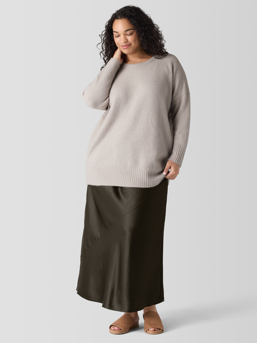 Cashmere Silk Bliss Crew Neck Long Top - Eileen Fisher Outlet