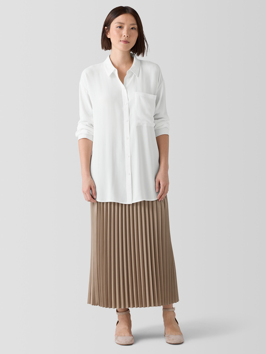 Woven Wool Silk A-Line Skirt - Eileen Fisher Outlet