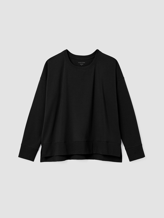 Traceable Cotton Jersey Crew Neck Top - Eileen Fisher Outlet