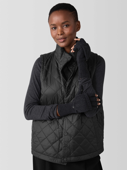 Cotton and Recycled Cashmere Gloves - Eileen Fisher Outlet