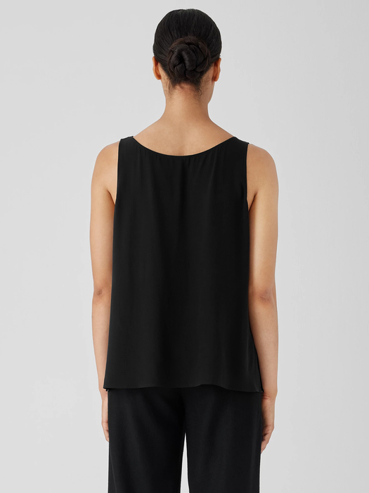 Silk Georgette Crepe Scoop Neck Tank - Eileen Fisher Outlet