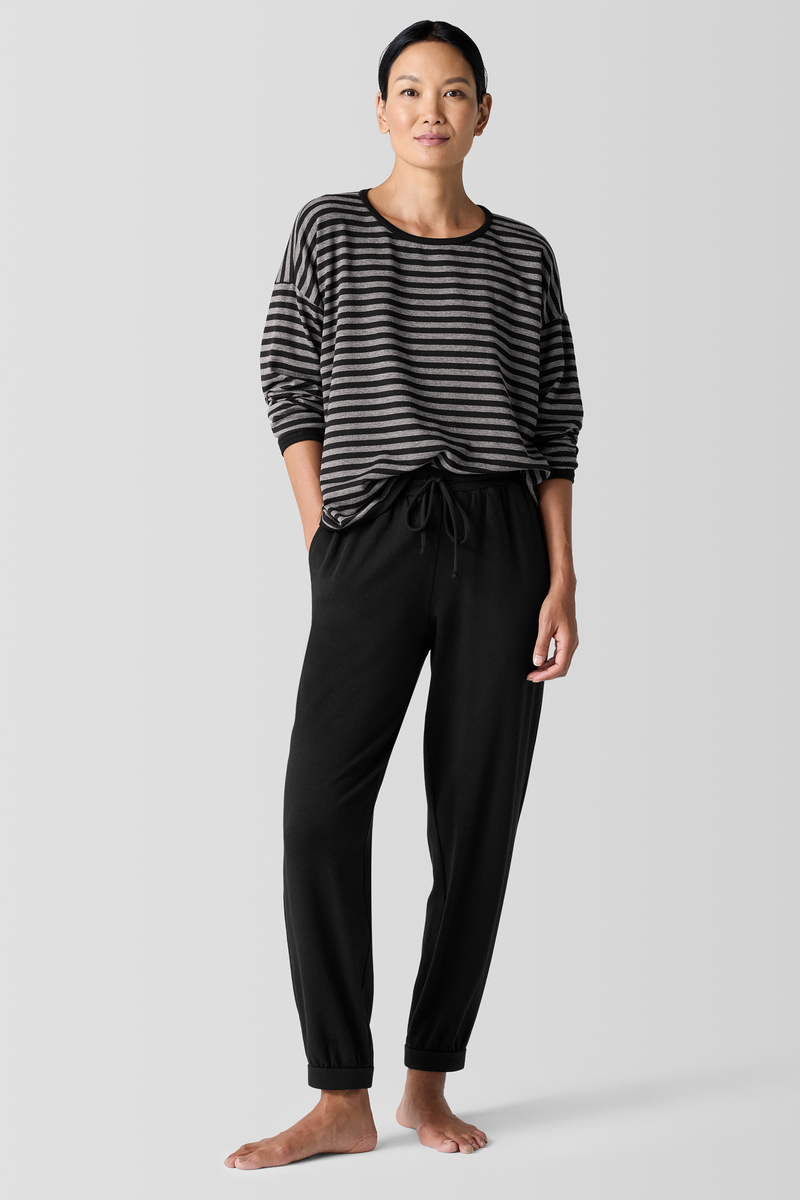 Cozy Brushed Terry Hug Funnel Neck Top - Eileen Fisher Outlet
