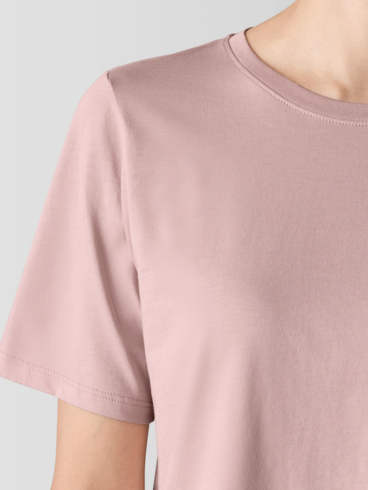 Organic Pima Cotton JerseyRound Neck Tee - Eileen Fisher Outlet