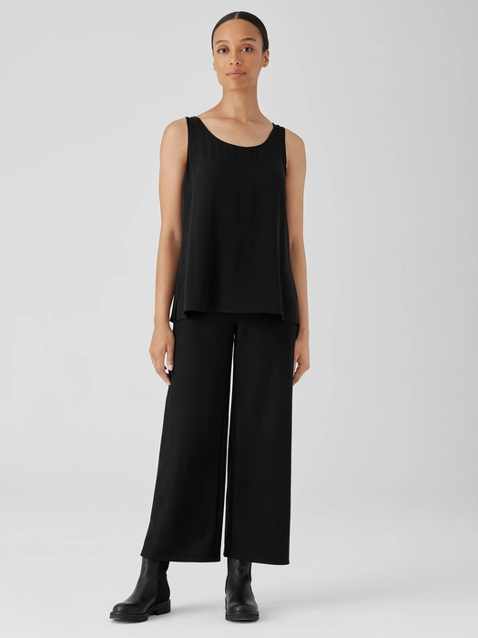 Silk Georgette Crepe Scoop Neck Tank - Eileen Fisher Outlet