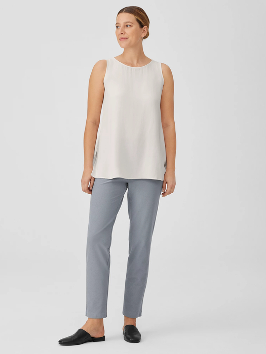 Silk Georgette Crepe Ballet Neck Tank - Eileen Fisher Outlet