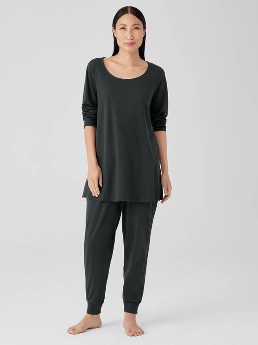 Organic Cotton Interlock Long Sleep Top - Eileen Fisher Outlet