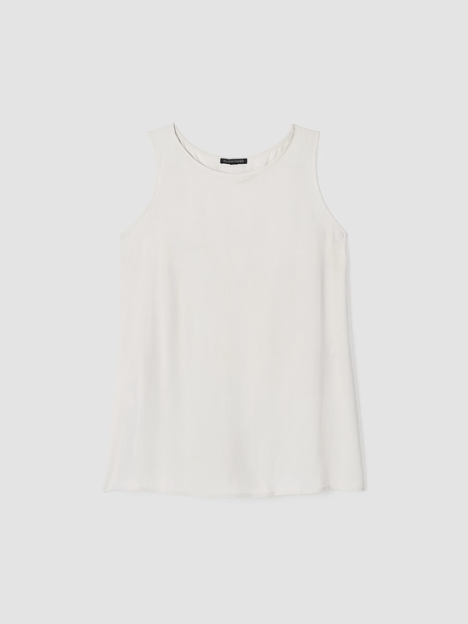 Silk Georgette Crepe Ballet Neck Tank - Eileen Fisher Outlet