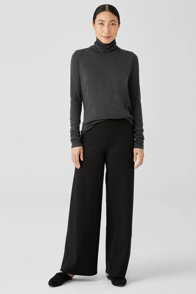 Silk Georgette Crepe V-Neck Shirt - Eileen Fisher Outlet