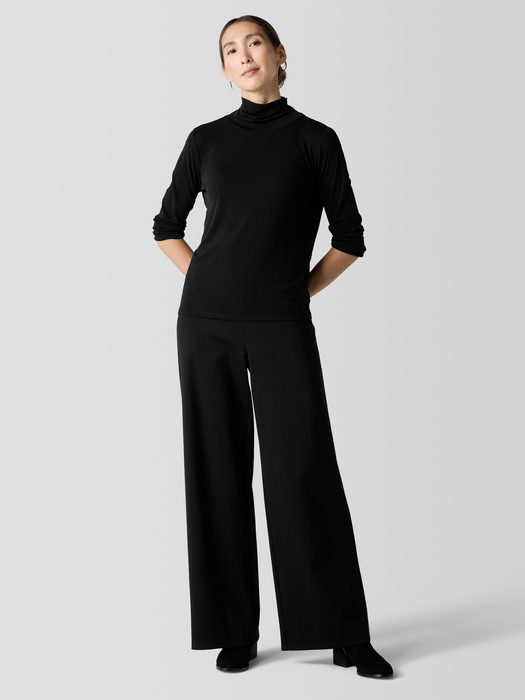Stretch Silk Jersey Turtleneck Top - Eileen Fisher Outlet
