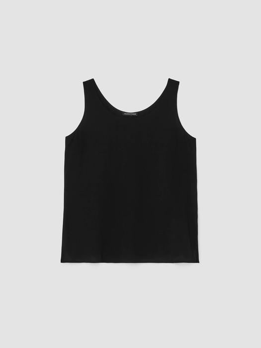 Silk Georgette Crepe Scoop Neck Tank - Eileen Fisher Outlet