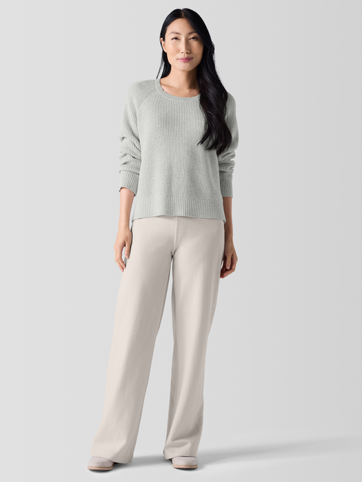 Cotton and Recycled Cashmere Thermal Crew Neck Top - Eileen Fisher Outlet