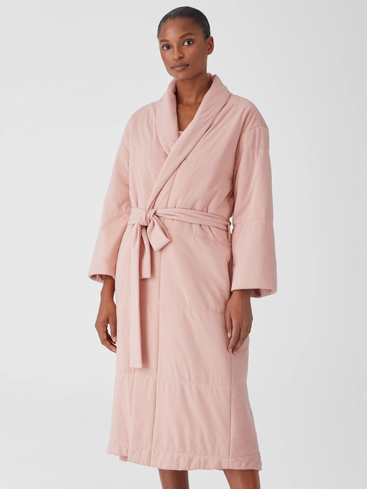 Organic Cotton Cozy Interlock Quilted Robe - Eileen Fisher Outlet