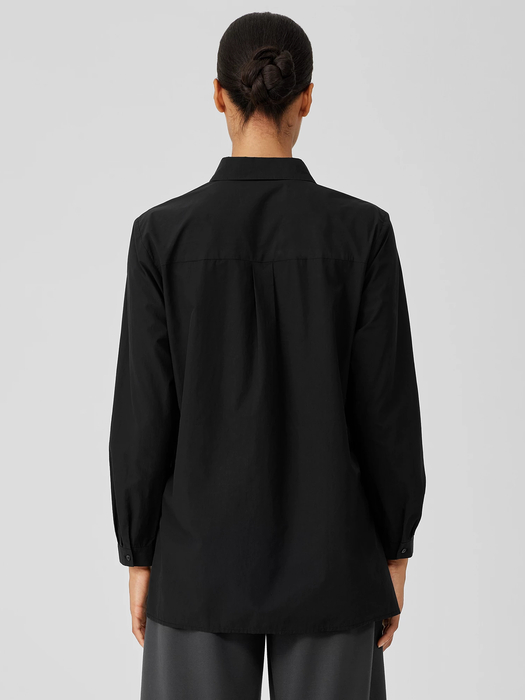 Washed Organic Cotton Poplin Shirt - Eileen Fisher Outlet