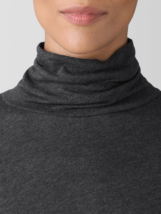 Sheer Knit Turtleneck Top - Eileen Fisher Outlet