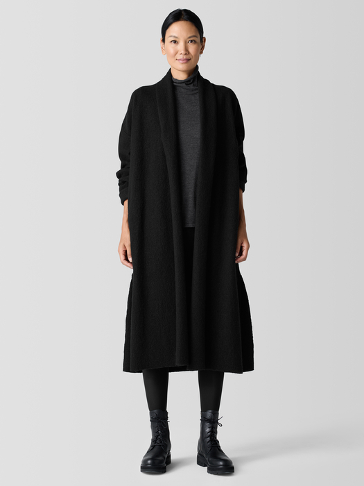 Lightweight Boiled Wool Icon Coat in Regenerative Wool - Eileen Fisher Outlet