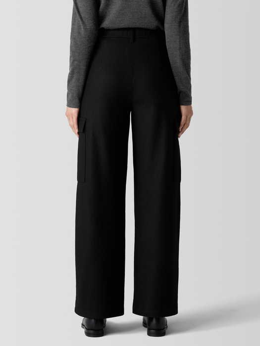 Felted Wool Jersey Cargo Pant in Regenerative Wool - Eileen Fisher Outlet