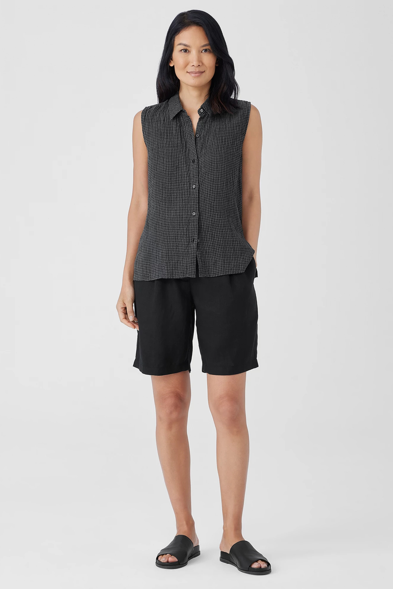 Organic Cotton Stretch Rib Crew Neck Top - Eileen Fisher Outlet