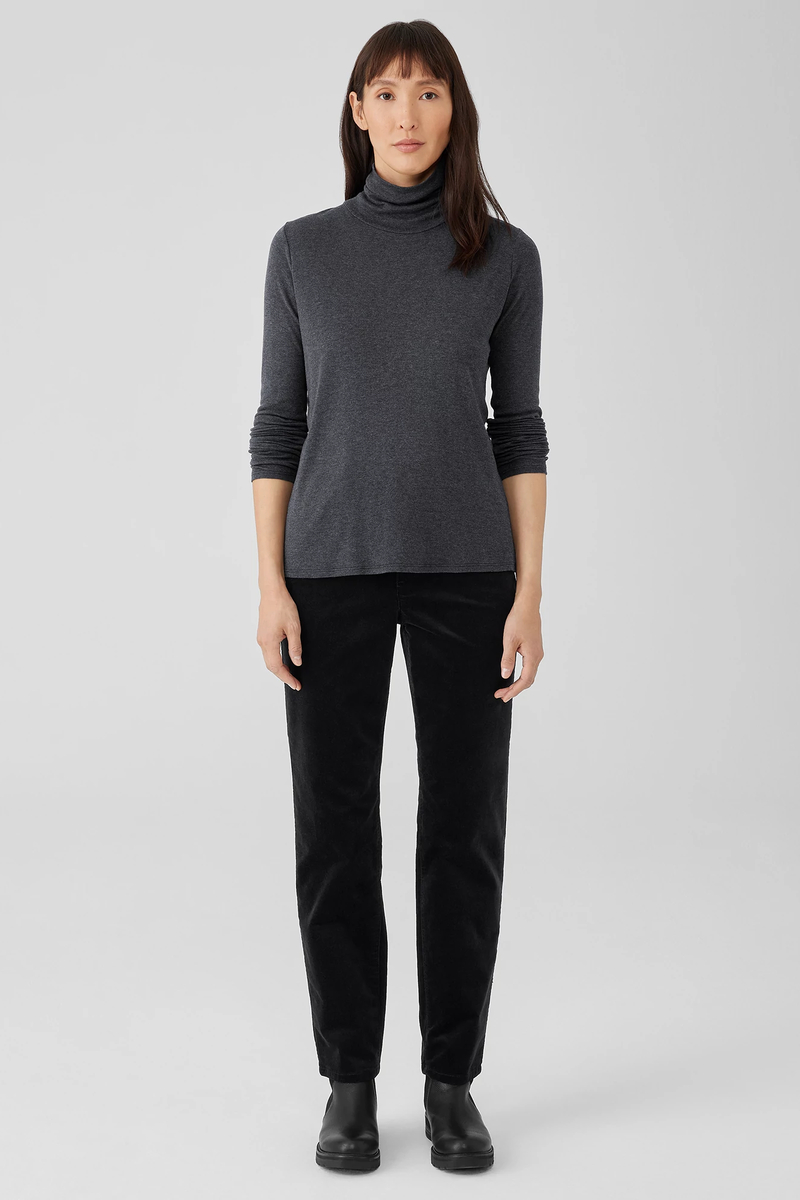 Organic Cotton Slub V-Neck Top - Eileen Fisher Outlet