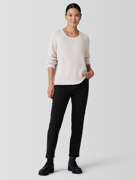 Cotton Fluff Crew Neck Top - Eileen Fisher Outlet