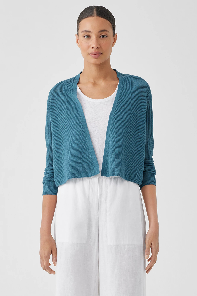 Crushed Silk Jewel NeckTiered Dress - Eileen Fisher Outlet