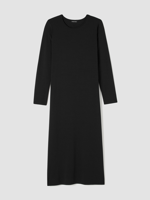 Stretch Jersey Knit Round Neck Dress - Eileen Fisher Outlet