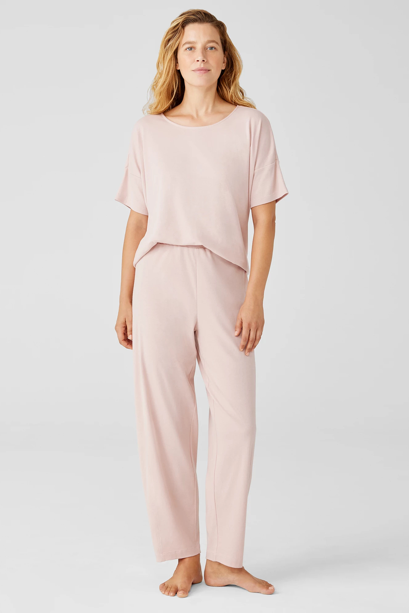 Organic Cotton Interlock Long Sleep Top - Eileen Fisher Outlet