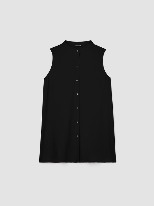 Silk Georgette Crepe Sleeveless Shirt - Eileen Fisher Outlet
