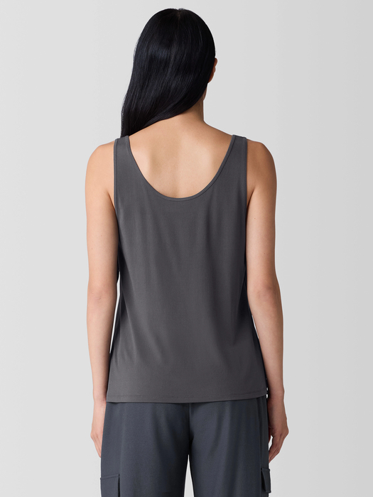 Stretch Silk Jersey Scoop Neck Tank - Eileen Fisher Outlet