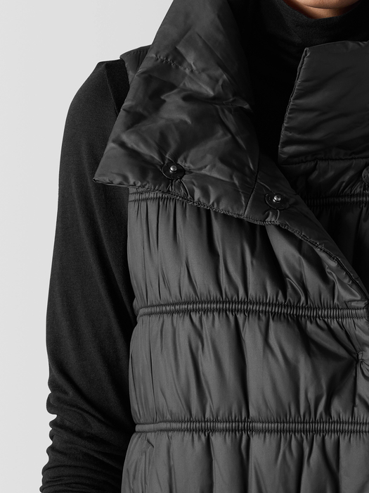 Eggshell Recycled Nylon Stand Collar Vest - Eileen Fisher Outlet