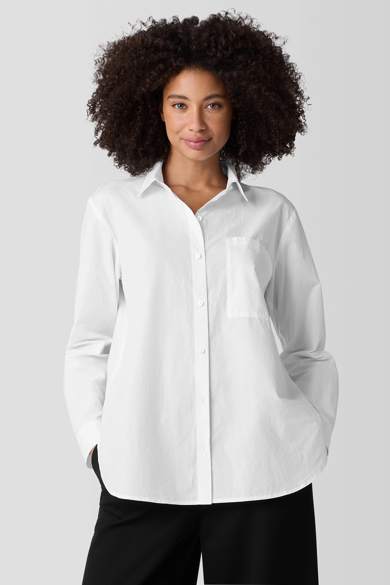 Light Cotton Nylon Trench Coat - Eileen Fisher Outlet