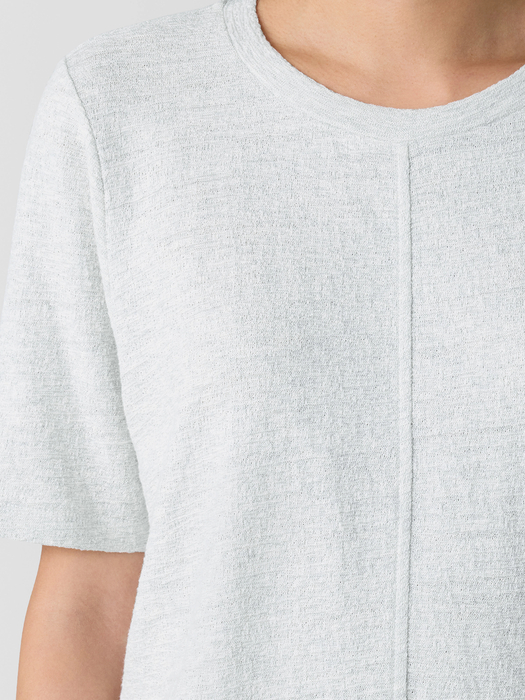Organic Cotton Jacquard Crew Neck Top - Eileen Fisher Outlet