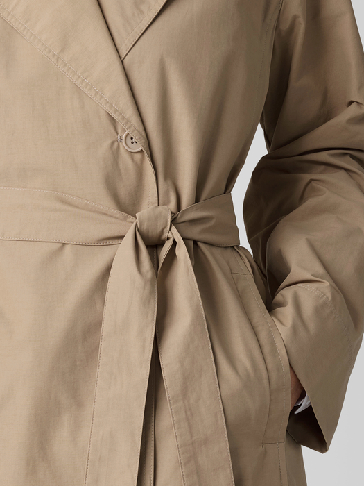Light Cotton Nylon Trench Coat - Eileen Fisher Outlet